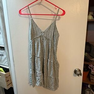 Green floral mini dress